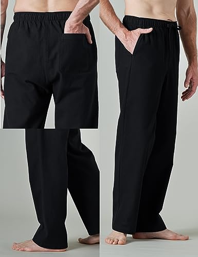 LAPASA Men's Fleece Pajama Pants Plaid Loungewear Soft Warm Sleepwear Pants Nightwear PJ Bottoms Drawstring and Pockets M128 Large (Fleece) Dark Green+navy Blue