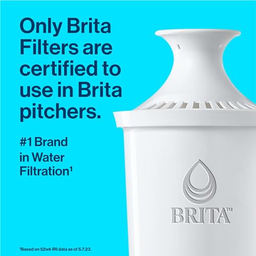 Brita Plus Water Filter, BPA-Free, High-Density Replacement Filter for Pitchers and Dispensers, Reduces 2x Contaminants*, Lasts Two Months or 40 Gallons, Includes 3 Filters