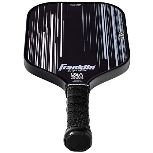 Franklin Sports Pro Pickleball Paddles - Signature Series Pro Pickleball Paddle with MaxGrit Surface - USA Pickleball (USAPA) Approved Tournament Pickleball Paddle - 16mm Polypropylene Core - Black