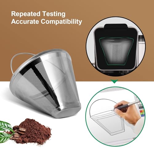 Reusable Coffee Filter Coffee Maker Filters, 304 Stainless Steel Replacement Permanent Basket Filter for Ninja Coffee Bar Brewer Ninja CFP301 DualBrew Ninja Coffee Makers