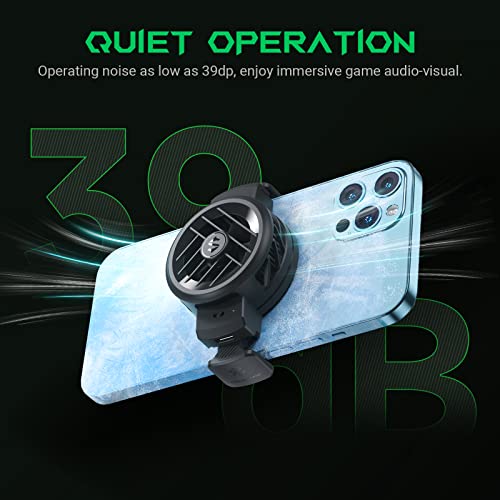 Black Shark Phone Cooler FunCooler 3, Mobile Phone Cooling Fan Lightweight Quiet Cellphone Radiator for 2.71-3.34 inches iPhone/Android Gaming