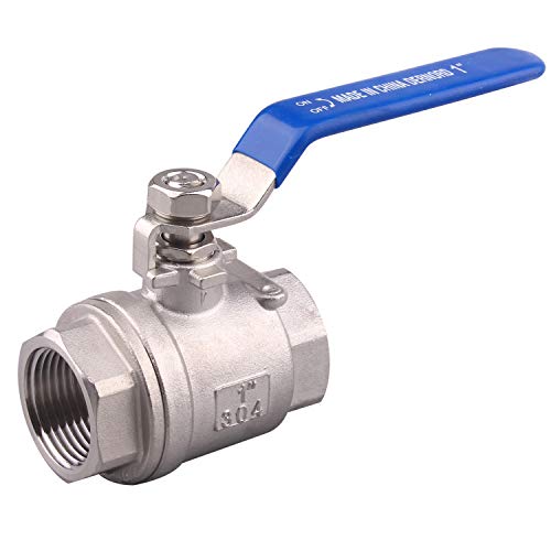 DERNORD Full Port Ball Valve Stainless Steel 304 Heavy Duty for Water, Oil, and Gas with Blue Locking Handles (4" NPT)