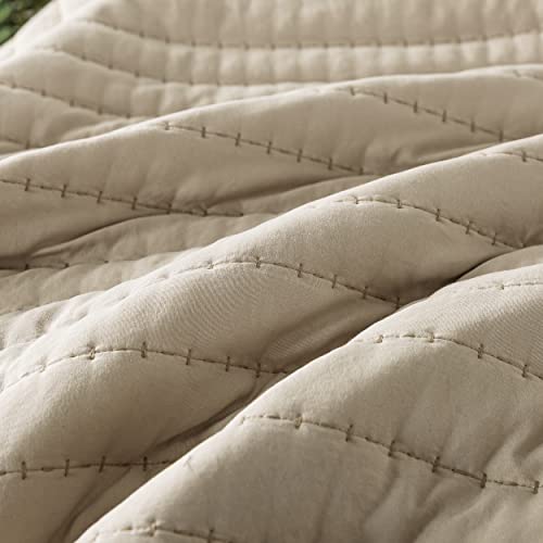 ROARINGWILD White Twin Size Quilt Bedding Sets with Pillow Sham, Lightweight Soft Bedspread Coverlet, Quilted Blanket Thin Comforter Bed Cover for All Season, 2 Pieces, 68x90 inches