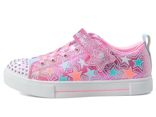 Skechers Kids Girls Twinkle Sparks-Shimmer Star Sneaker, Pink/Multi, 2.5 Little Kid