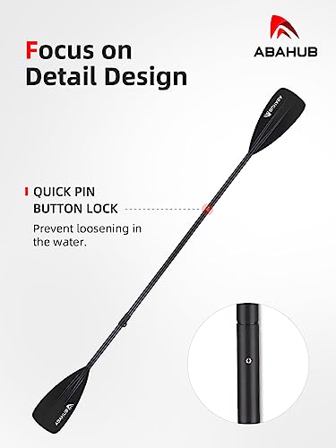 Abahub SUP Paddles - 3 Piece Adjustable Stand up Paddle - Lightweight Oar for Paddleboard, Aluminum Alloy PU Coated Shaft 68" - 86", Black Plastic Nylon Blade