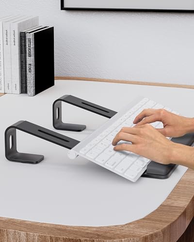 NTMY Laptop Stand for Desk,Laptop Stand with Wrist Support,Computer Stand for Laptop,Ventilated Ergonomic Laptop Stand with Wrist Pad,Stand for Laptop on Desk for MacBook/HP/Dell/Acer/Lenovo (Black)
