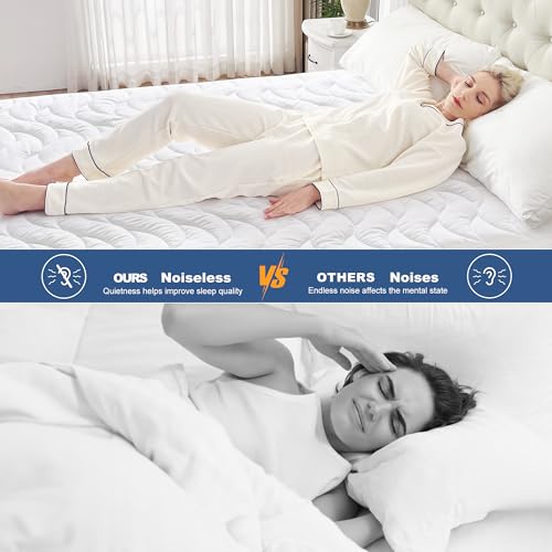 GRT Twin Waterproof Mattress Pad, 100% Waterproof Twin Mattress Protector with Dual-Layers Protection, Noiseless Quilted Fitted Mattress Cover Fits up to 8"-26" Deep