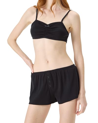 florence by millsWomensCozy Crush Sweet Pointelle Sleep ShortBlackX-Small