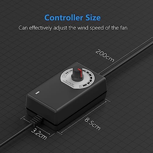 Hon&Guan 3 Inch Inline Marine Bilge Blower Fan with Speed Controller 130 CFM,Water Resistant and Low Noise for Marine Cabin Engine/Boat / 3D Printers/Laser Engravers