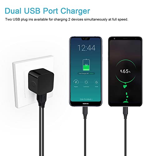 USB Wall Charger,USB Plug,2Pack Flat USB Charger Block Charging Low Profile USB Cube Charger Box Right Angle Plug Adapter for iPad Pro,iPad Mini,iPad Air 1/2/3,iPhone 15 14 13 12 11 Max,Samsung,Pixel