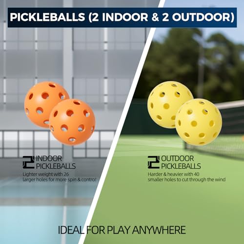 Pickleball Paddles Set of 2 USAPA Approved T700 Raw Carbon Fiber Pickleball Paddle, Friction Surface Pickleball Rackets with 4 Balls 1 Pickleball Bag, Pickle Ball Paddle Set for Men and Women