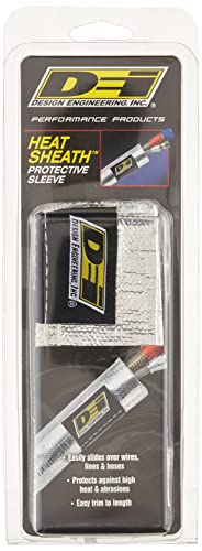 Design Engineering 010419 Heat Sheath 1" I.D. x 3ft Aluminized Sleeving for Ultimate Hi-Temp Protection