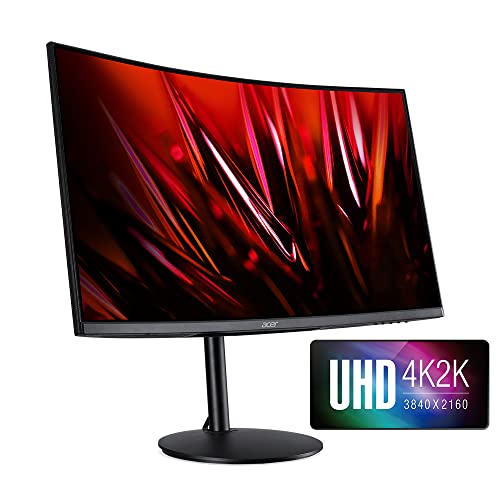 Acer EI322QK Abmiiiphx 31.5" 1500R Curved UHD (3840 x 2160) Monitor | Adaptive-Sync Support | 90% DCI-P3 | HDR 10 Support | 1 x Display Port 1.2, 2 x HDMI 2.0 Ports & 2 x HDMI 1.4 Ports,Black