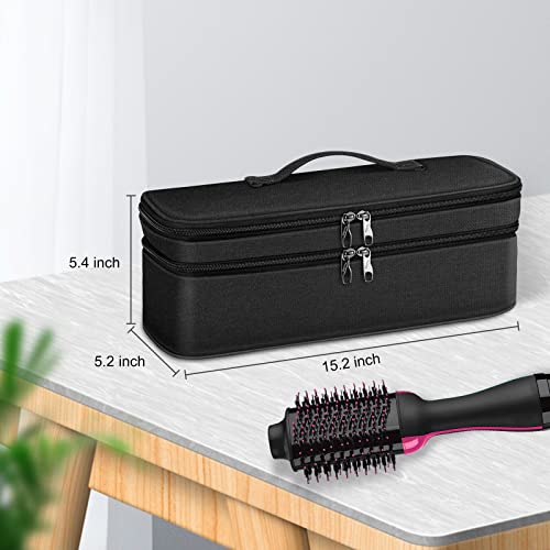 SITHON Double-Layer Travel Carrying Case for Shark FlexStyle/SmoothStyle, Water Resistant Storage Organizer Bag for Airwrap Styler, Also for Revlon One-Step Hair Dryer (Bag Only) (Black)