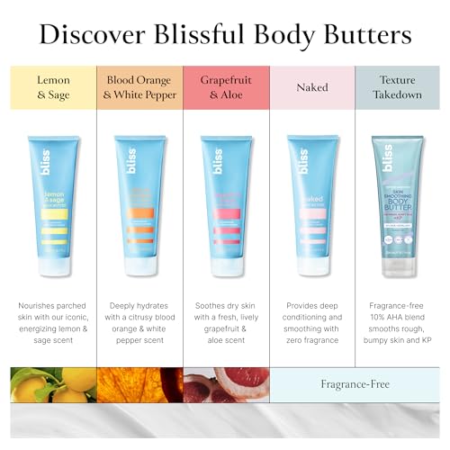 Bliss Body Butter - Blood Orange and White Pepper - Maximum Moisture Cream - 6.7 Fl Oz - Body Lotion for Dry Skin - Long-Lasting Moisturizer for Women & Men - Vegan and Cruelty-Free