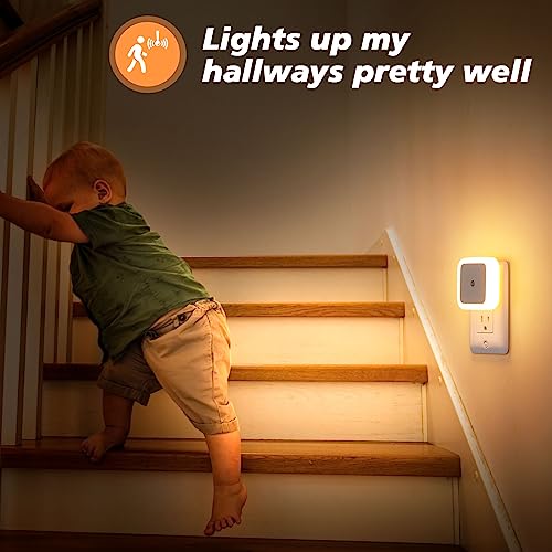 Sujeet Night Light, Night Lights Plug into Wall 4-Pack, Nightlight Plug in Night Light, Dusk to Dawn Night Lamp Led Night Light for Bedroom, Bathroom, Hallway Warm White