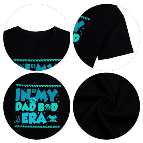 in My Dad BOD Era Shirts Men Funny Dad Shirt Retro Father's Day Letter Printed Shirt Black