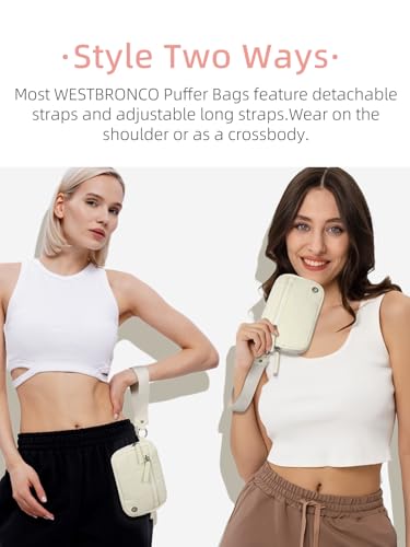 WESTBRONCO Wristlet Wallets for Women Nylon Quilted Wallet with 3 Zipper Purse for Travel Credit Card Holder Phone Organizer(Beige)