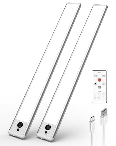 EZVALO Under Cabinet Lights,36 LED Under Cabinet Lighting Wireless Night Light, Battery Powered 3300K with Remote Control Under Counter Lights for Kitchen,Cabinet,Bedroom(Warm White) 2 Pack