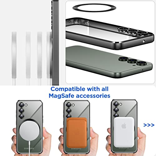 AICase Magnetic Clear Case for Samsung Galaxy S23 6.1'' with Full Camera Lens Protection[No.1 Strong N52 Magnets] [Non-Yellowing] [Military Grade Protection]Shockproof Protective for Women Girls Men_5
