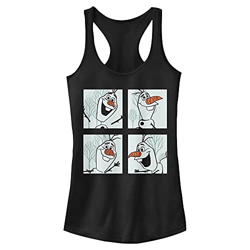 Disney Junior's Frozen 2 Olaf Box Up Slim Fit, Scoop Hem Racerback Tank, Black, X-Small