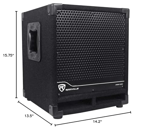 Rockville RBG10S Powered PA Subwoofer, Compact, 10", 1200W, Deep Bass, Variable Crossover, Built-in Limiter, Pole Mount, Perfect for DJ, House Parties
