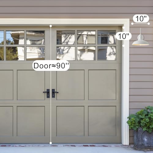GOALPLUS Outdoor Gooseneck Barn Light Fixture with Wall Mount, 10'' Diameter White Exterior Waterproof Wall Lantern for Porch, Farmhouse Wall Sconce, 2 Pack, LM2201-WH-2P