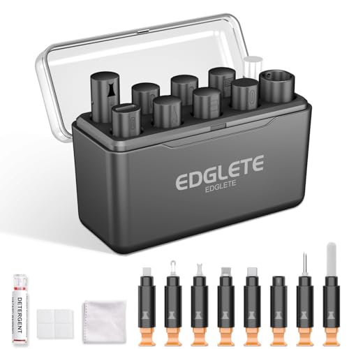 Edglete iPhone Cleaning Kit iPhone Cleaner - iPhone Charging Port Cleaning, Cell Phone Repair & Restore Tool for AirPod pro and iPad, Lightning Charger Cables Speaker Cleaner for Electronic Devices