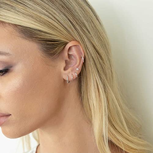 Small Gold Hoop Earrings Lightweight: Hinged Huggie Hoop Earrings for Lobe Cartilage Helix Tiny Hoops Earrings in Gold Plated for Women Men (Set of 1-5 Pairs)