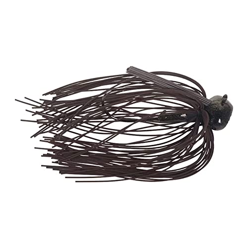 BUCKEYE LURES Football Mop Jig with Living Rubber Skirting, Weed Guard & Bait Keeper | Durable Chip-Resistant Bass Fishing Bait, Brown, 3/4 oz