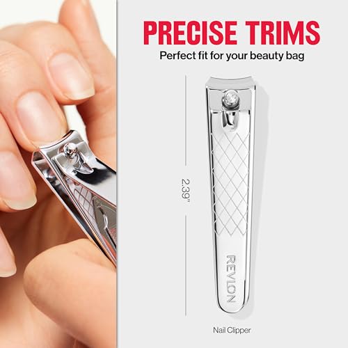 Revlon Nail Clipper With File, Manicure Care Tool With a Curved Blade for an Accurate Trimming and Grooming, Easy to Use (Pack of 1)