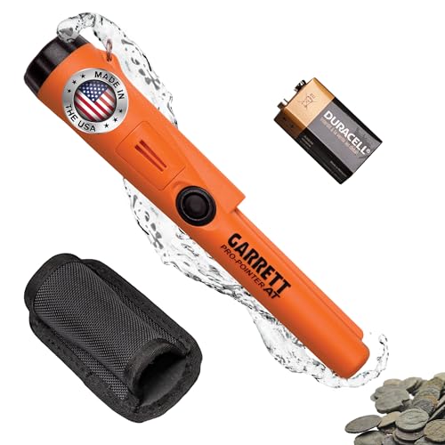 Garrett Pro-Pointer at Waterproof Metal Detector - 20ft Submersible, Orange Visibility, High Sensitivity for Nuggets & Small Targets, 3 Levels, Quick Button Adjustment
