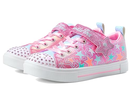 Skechers Kids Girls Twinkle Sparks-Shimmer Star Sneaker, Pink/Multi, 2.5 Little Kid