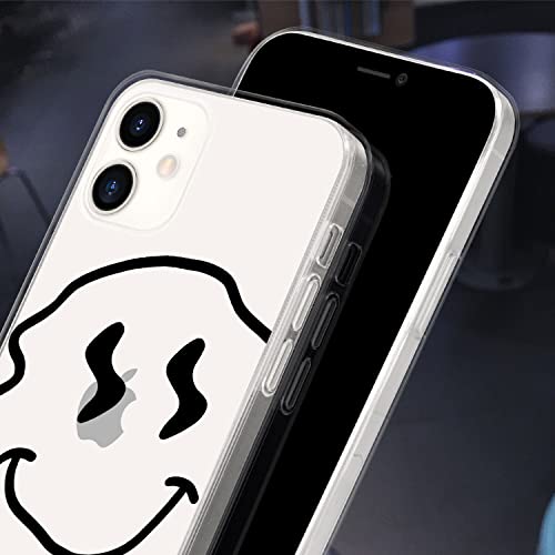 Idocolors Funny Cartoon Phone Case Clear Case for iPhone XR,Happy Life Printted Protective Shell Transparent Unique Design Anti-Yellowing Soft TPU Bumper Ultra Slim Shockproof Cover for iPhone XR