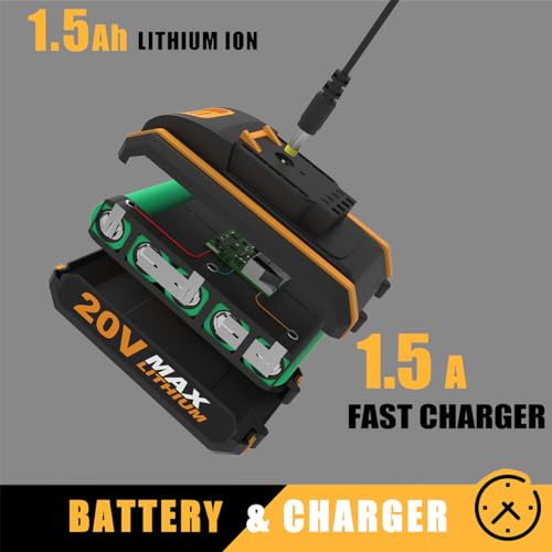 INSPIRITECH 20V Cordless Drill, Power Drill Set with 2 Batteries and Charger,3/8-Inch Chuck Electric Drill Kit with 24-Torque Setting, Drill Driver Bits and Tool Bag Included…