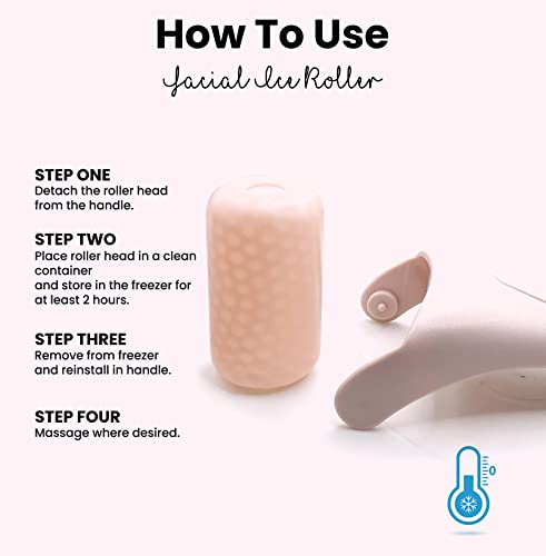 ROSELYNBOUTIQUE Ice Roller for Face Wrinkles Fine Lines Puffiness Stick Massager Facial Skin Care Tools Self Care Gifts for Men Women (Pink & Guasha)