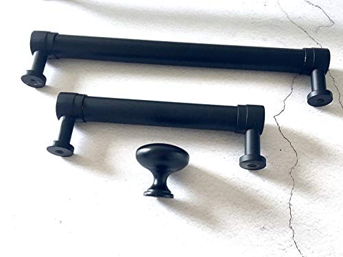 LynnsGraceland 8" C-C (8 inch Centers) Matte Black Cabinet Pull Handle Knob Drawer Pull Handle Dresser Pulls Kitchen Handles Hardware 203 mm Centers