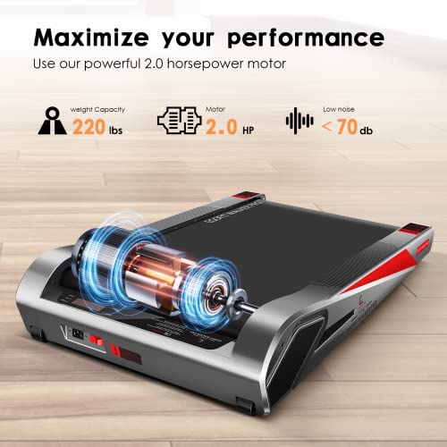 EGOFIT: Walker Pro M1 - Cool Grey - Under Desk Walking Pad Treadmill, 5% Incline, LCD Display, Remote Control, Home & Office, 220lb Cap, 0.6-3.1mph