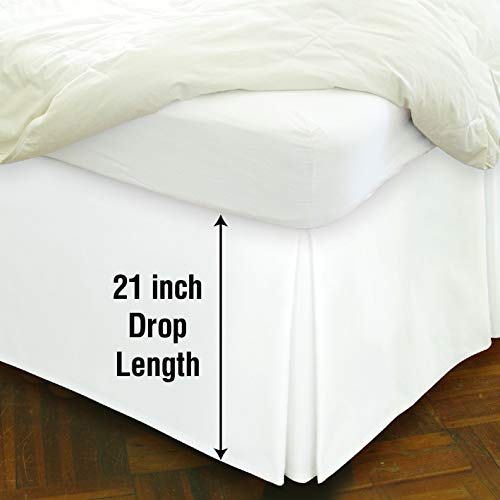 Spacemaker Extra-Long 21" Drop Length Bed Skirt, Twin, White