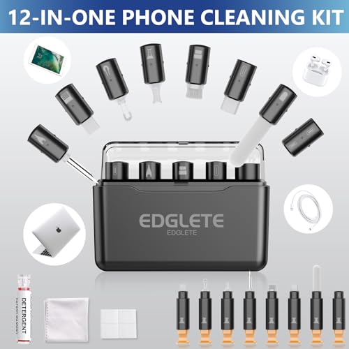 Edglete iPhone Cleaning Kit iPhone Cleaner - iPhone Charging Port Cleaning, Cell Phone Repair & Restore Tool for AirPod pro and iPad, Lightning Charger Cables Speaker Cleaner for Electronic Devices