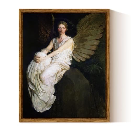 InSimSea Framed Canvas Wall Art Woman Dressing Vintage Art Decor Room Aesthetic Mid Century Lady Elegant Canvas Prints Artwork Farmhouse Multicolor Painting Wall Decor for Bedroom Bathroom 8x10in