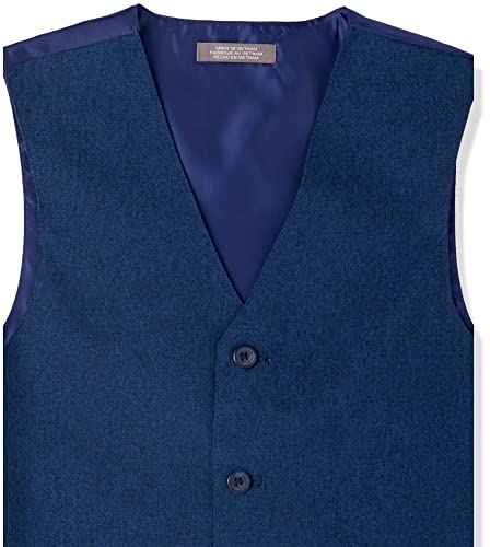 Van Heusen Boys' 4-Piece Formal Suit Set, Vest, Pants, Collared Dress Shirt, and Tie, Blue Jean, 5