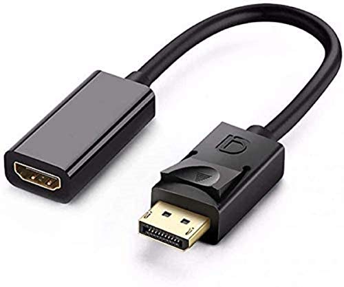 Bonzon BR DisplayPort to HDMI Adapter, Portable, Transmits HD Audio and Video, Supports 1920x1200 / 1080P, Gold-Plated Connectors