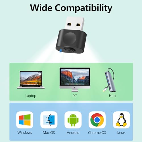 HOTLIFE Undetectable Mouse Jiggler, USB Mouse Mover Device Keeps PC Awake, Driver-Free Mouse Wiggler Auto Shaker with 3 Mode Switch Button to Keep Laptop Computer Screen Active, Black
