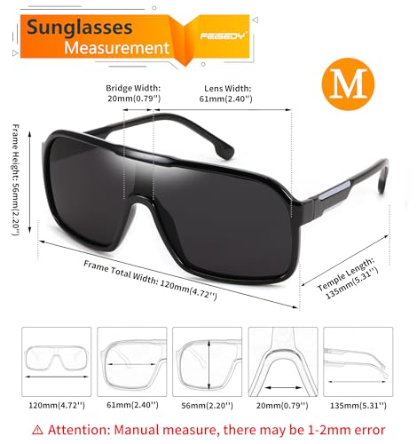 FEISEDY Fashion Polarized Sunglasses Oversized One Piece Reflective Lens Sports Sun Glasses B0122