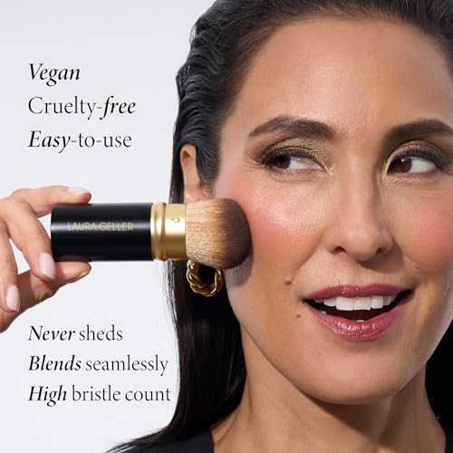 LAURA GELLER NEW YORK The Wonder Brush, Makeup Brush with Wooden Handle, Apply The Wonder Balm, Cream & Liquid Blush, Even Application and Blending