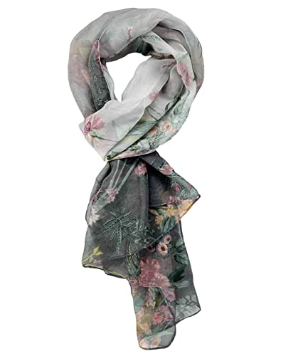 Xyueanlo Scarfs for Women Lightweight Scarves Fashion Print Floral Pattern Scarf Shawls (R-Red)