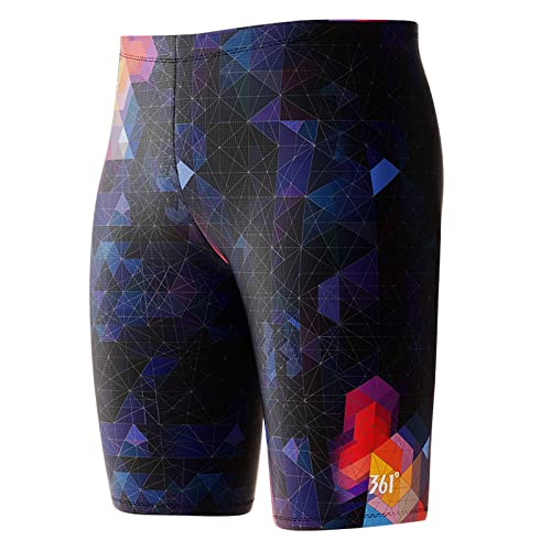 361° Swim Jammers for Men, Pro Racing Training Swimsuit, Chlorine Resistant Endurance Swimming Pants M