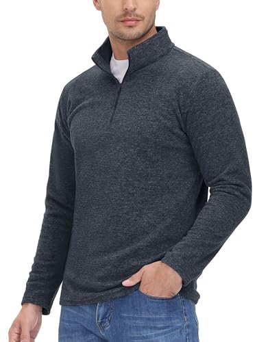MAGCOMSEN 1/4 Zipper Pullover for Men Long Sleeve Shirts Golf Shirt Sweatshirts Quick Dry Fleece Shirt Fall Shirts Water Blue