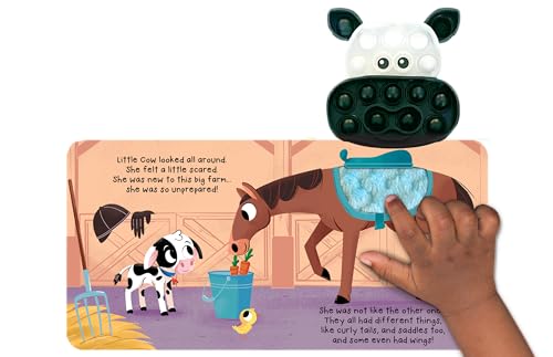 Fidgimals Little Cow Animal Farm Baby Book | Educational Children's Books, Sensory Board Book with Pop It Fidget Toys, Perfect Sensory Toys for ... Baby Books I Your Sensory Fidget Farm Friend